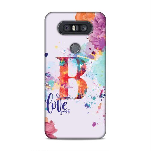 LG Q60 Kılıf Harfler B Arka Kapak Silikon Koruma Full Koruyucu