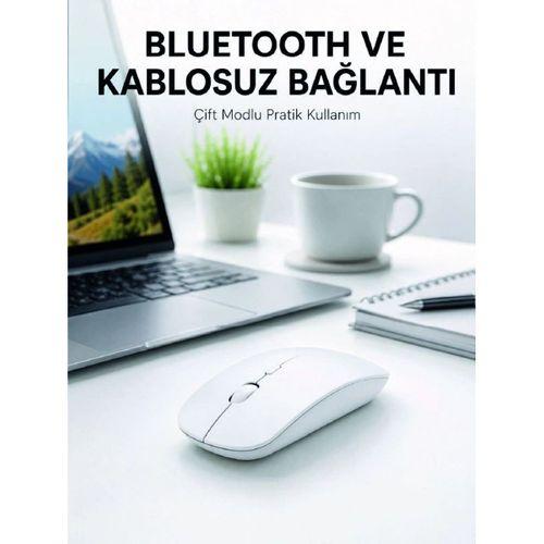 Bluetooth Kablosuz Wireless Mouse Şarjlı Sessiz Ergonomik 5000 Dpı Fare