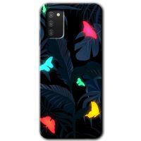 MRCİLETİSİM Samsung Galaxy A02s Kılıf Baskılı Kapak - Lighter Butterfly + 5D Tam Kaplayan Cam