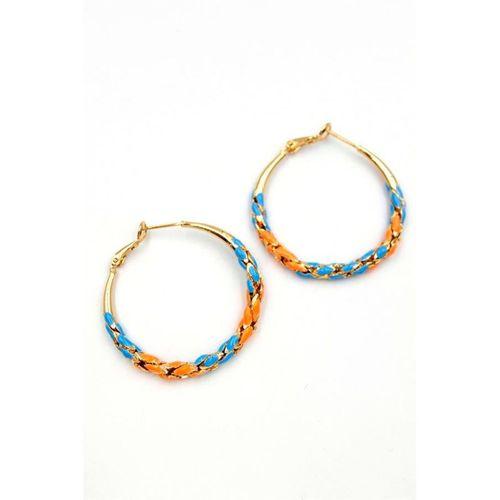 Mineli Halka Küpe - Turuncu