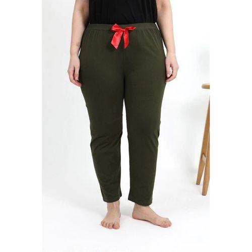 Kadın Pamuklu Büyük Beden Alt Pijama Haki