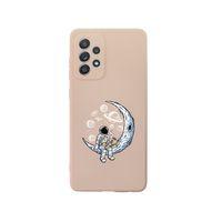 Samsung A72 Astronot Premium Silikonlu Pembe Telefon Kılıfı