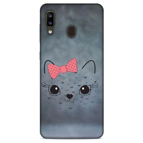 Lopard Samsung Galaxy A20 Uyumlu Kılıf Kediler (13) Silikon Kap Papyonlu