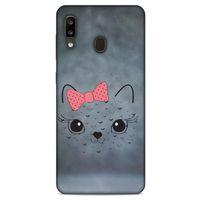 Lopard Samsung Galaxy A20 Uyumlu Kılıf Kediler (13) Silikon Kap Papyonlu