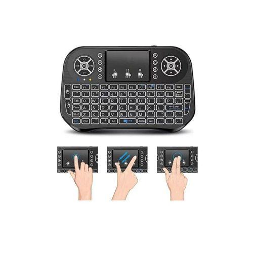 Zk-08 Rgb Işıklı Mini Kablosuz Klavye Touchpad Bluetooth Ve 2.4g Smart Tv Kumandası