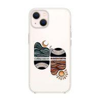 iPhone 14 Uyumlu Sunset Wave Desenli Şeffaf Silikonlu Telefon Kılıfı