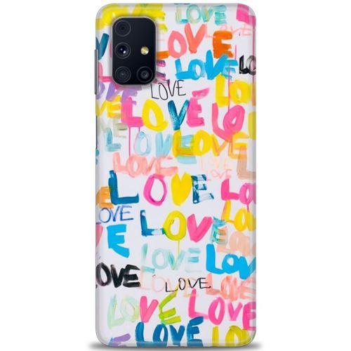 Samsung Galaxy M51 Kılıf HD Baskılı Kılıf - Love Love + Tam Ekran Koruyucu