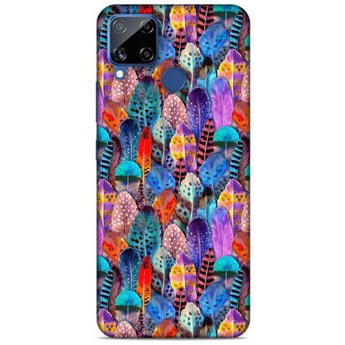 Oppo Realme C15 Kılıf Desenli Özel Seri Tüyler (39) Liquid Crystal Kılıf