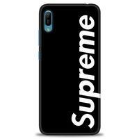 Huawei Y6 2019 Kılıf HD Baskılı Kılıf - Supreme Siyah + Tam Ekran Koruyucu