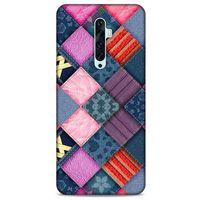 Oppo Reno 2z Kılıf Patchwork (39) Liquid Crystal Kılıf Şeker Pembe Bordo