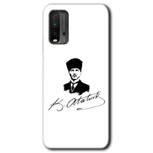 Redmi 9T Kılıf HD Desen Baskılı Arka Kapak - Kemal Atatürk İmza