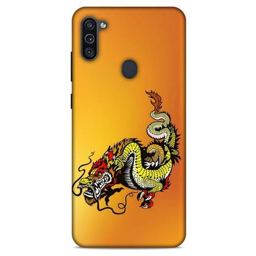Samsung Galaxy M11 Kılıf Dragons (28) Arka Kapak Tatoo Sarı Ejderha