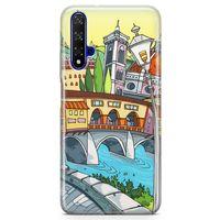 Huawei Nova 5t Kılıf Floransa Romantik Arka Kapak Koruma Desenli Full Koruyucu