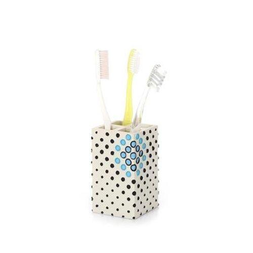 2 Adet Diş Fırçalık Puanlı Poliresin 6X6X10Cm Banyo Seti