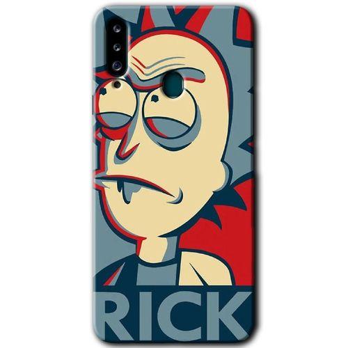 Samsung Galaxy A20s Kılıf Baskılı Kapak - Rick News + 5D Tam Kaplayan Cam