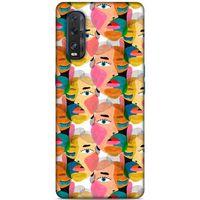 Lopard Oppo Find X2 Uyumlu Kılıf Sürreal Yüzler ♀ (6) Silikon Kılıf Desenli