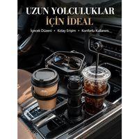 Ayarlanabilir Araç Bardaklık Atı Çift İçecek Ve Tepsili Tasarım