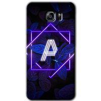 Potkal Hediye Fabrikası Samsung Galaxy Note 5 HD Baskılı Kılıf + 9D Tam Ekran Koruyucu - Dark Neon Yaprak A Harfi