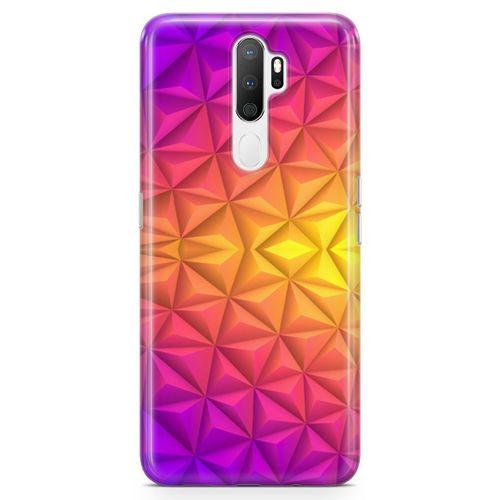 Oppo A5 2020 Kılıf Elmas Rainbow Arka Kapak Koruma Desenli Full Koruyucu