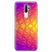 Oppo A5 2020 Kılıf Elmas Rainbow Arka Kapak Koruma Desenli Full Koruyucu