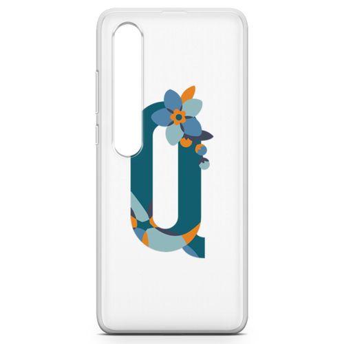 Xiaomi Mi 10 Kılıf Q Harfi Çiçekli Arka Kapak Koruma Desenli Full Koruyucu