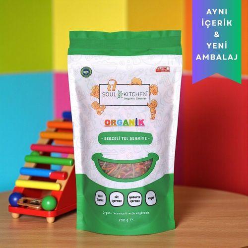 Organik Sebzeli Tel Şehriye 200gr (İlave Tuzsuz) (Vegan)