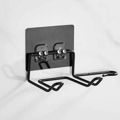 Fön Makine Askısı Siyah Yapışkanlı Fön Makine Tutucu