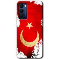 MRCİLETİSİM Tecno Camon 18 Kılıf HD Desen Baskılı Arka Kapak+Temperli Cam - Türkiyem