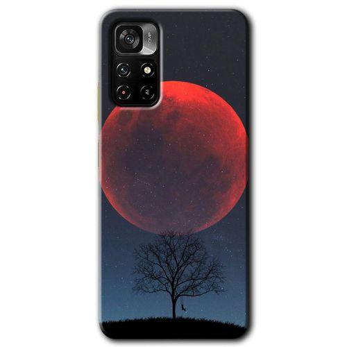 Potkal Hediye Fabrikası Xiaomi Redmi Note 11T Kılıf HD Desen Baskılı Arka Kapak - Kanlı Ay