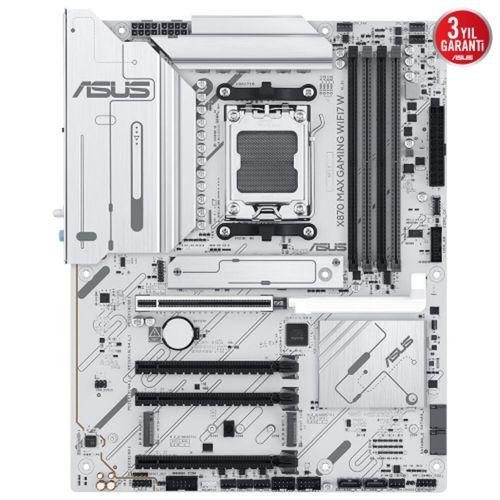ASUS X870 MAX GAMING WIFI7 W, 4xDDR5, 3xM2, HDMI, DP, Type-C, Wi-Fi 7, Bluetooth v5.3, AM5 Soket GAMING Anakart