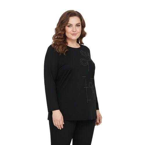 Kadın Siyah Sıfır Yaka Taşlı Bluz BGL-ST05154