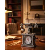 Vintage Telefon Tasarımlı Masa Saati Ve Çalar Saat Dekoratif Model