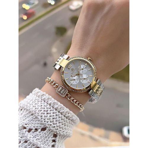 Bigotti Çelik Kordon 2 Yıl Garantili 3 Atm Suya Dayanıklı Spor Kadın Kol Saati+Bileklik YBG.10661.5