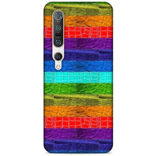 Xiaomi Mi 10 Pro Kılıf Patchwork (38) Neo Hybrid Kılıf Yeşil Kırmızı Mor