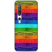 Xiaomi Mi 10 Pro Kılıf Patchwork (38) Neo Hybrid Kılıf Yeşil Kırmızı Mor