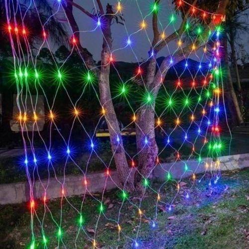 Angel Of Life® 1x2 Metre Dekoratif File Ağ Perde 192 LED 8 Animasyonlu Farklı Işık Modu RGB Fişli