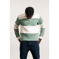 FBI Polo Yaka Kalın Çizgili 3 İplik İçi Şardonlu Slimfit Sweatshirt