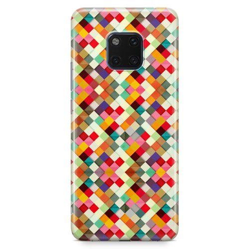 Huawei Mate 20 Pro Kılıf Karo Taşlar Arka Kapak Koruma Desenli Full Koruyucu
