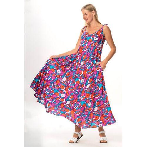 Askılı Viskon Suzan Uzun Yazlık Elbise Soyut Mor Syt mor