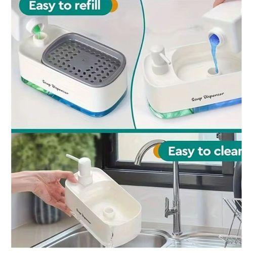 Çift Hazneli Sıvı Sabunluk ve Süngerlik Hazneli