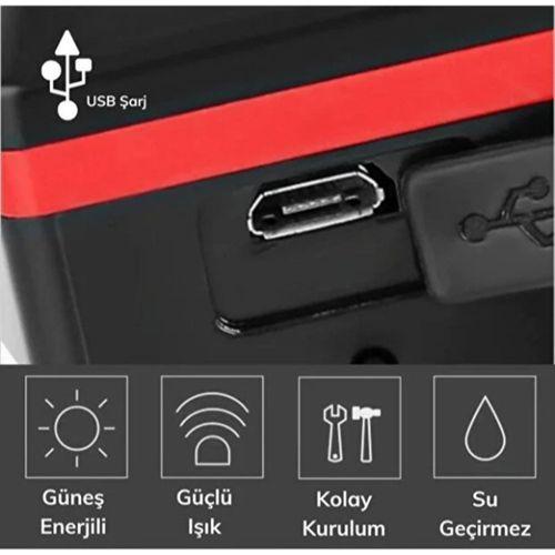 Güneş Enerjili Bisiklet Işıklı Korna