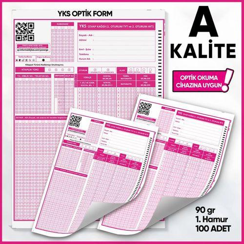 YKS-MSÜ Deneme Sınavları İçin 100 Adet (90 GR) Optik Form - Optik Okuma Uyumlu