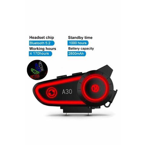 A30 Motosiklet Kask Kulaklık Intercom Işıklı 2 Eşleşme Özellikli