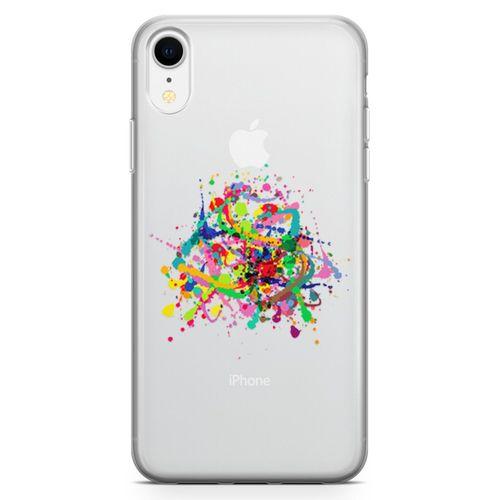 Apple iPhone XR Kılıf Suluboya Afiş Arka Kapak Koruma Desenli Full Koruyucu