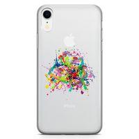 Apple iPhone XR Kılıf Suluboya Afiş Arka Kapak Koruma Desenli Full Koruyucu