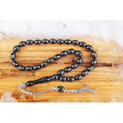 Oltu Taşı Beyzi Model Çemberli Yön İşlemeli Tespih