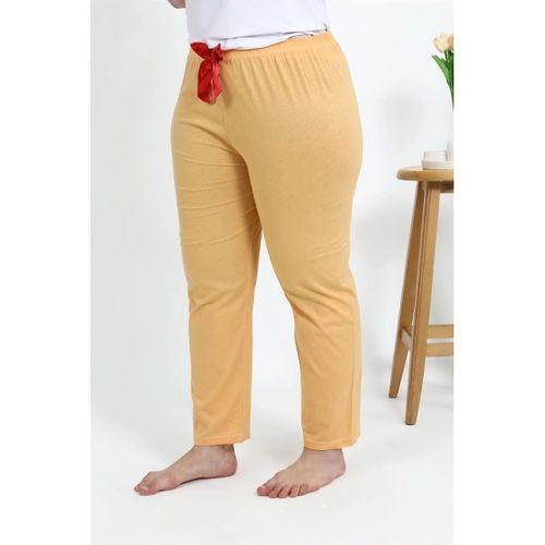 Kadın Pamuklu Büyük Beden Alt Pijama Sarı
