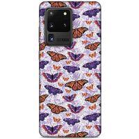Samsung Galaxy S20 Ultra Kılıf Kelebek Etkisi (45) Liquid Air Kılıf Mavi Toz Pembe