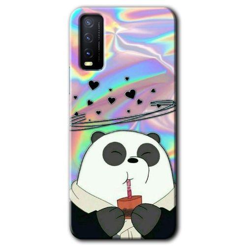 Vivo Y20s Kılıf HD Desen Baskılı Arka Kapak - Milkshake Panda + Kırılmaz Cam