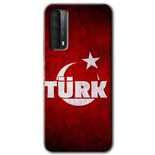 Potkal Hediye Fabrikası Huawei P Smart 2021 HD Baskılı Kılıf + 9D Tam Ekran Koruyucu - Ayyıldız Türk